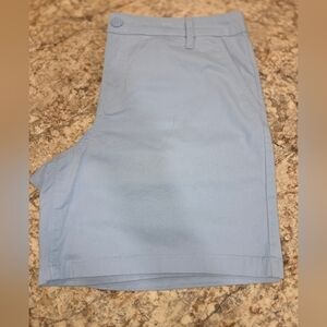 St. John's Bay Sky Blue Flat Front Shorts Size 14 NWOT